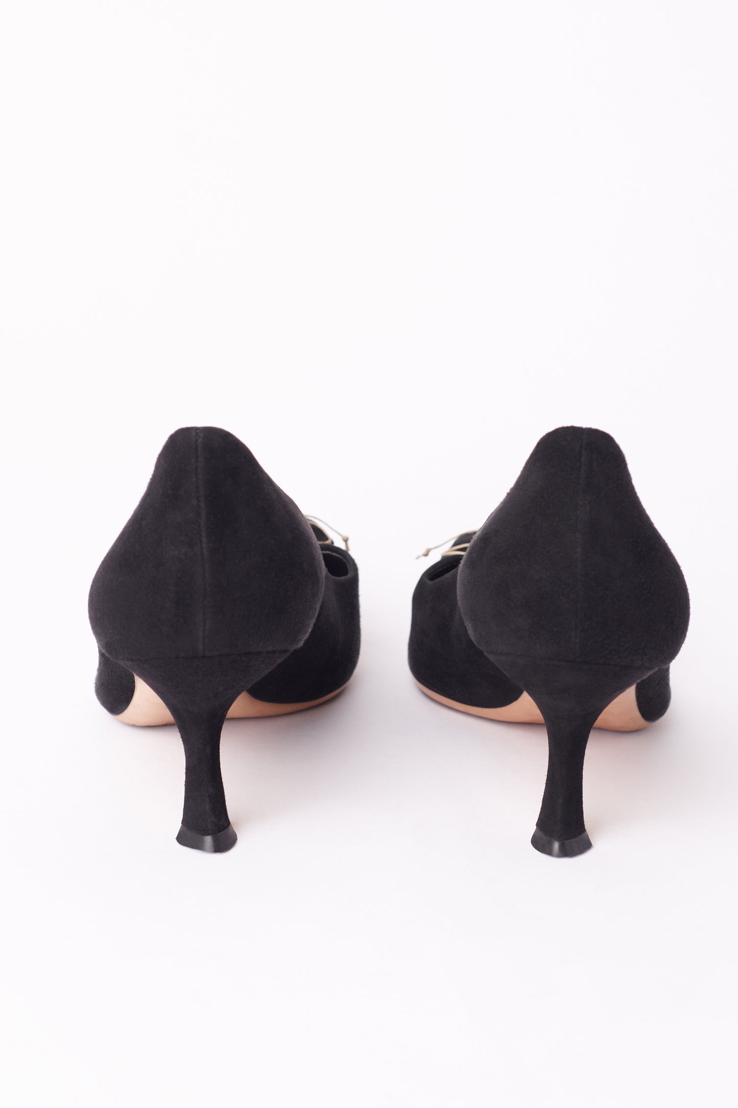 Vintage 2000's Black Suede Pumps Heels