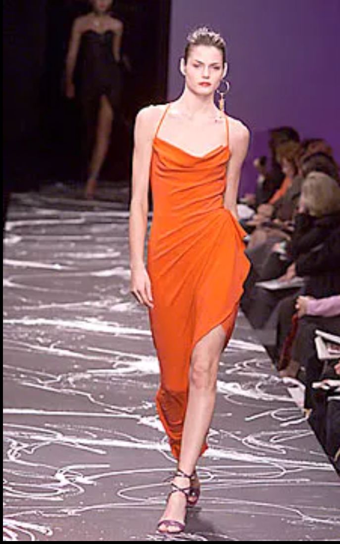 Emmanuel Ungaro F/W 2000's Chartreuse  Asymmetric Gown