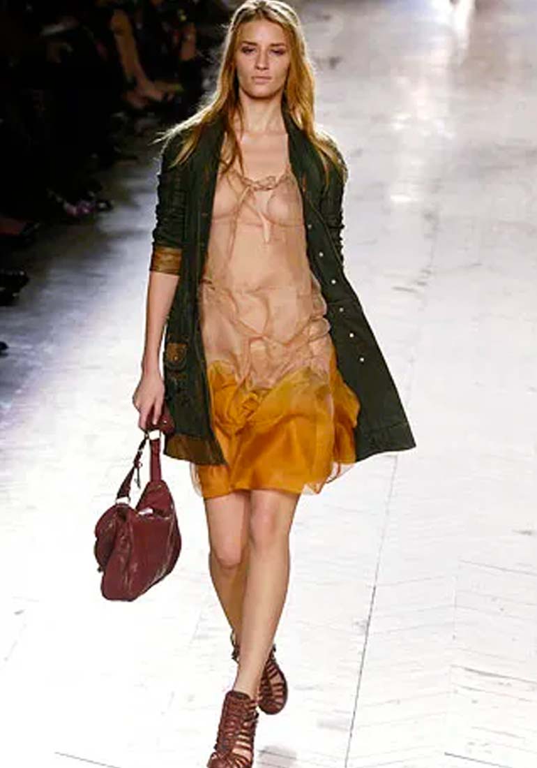 2006 Denim And Leather Dress