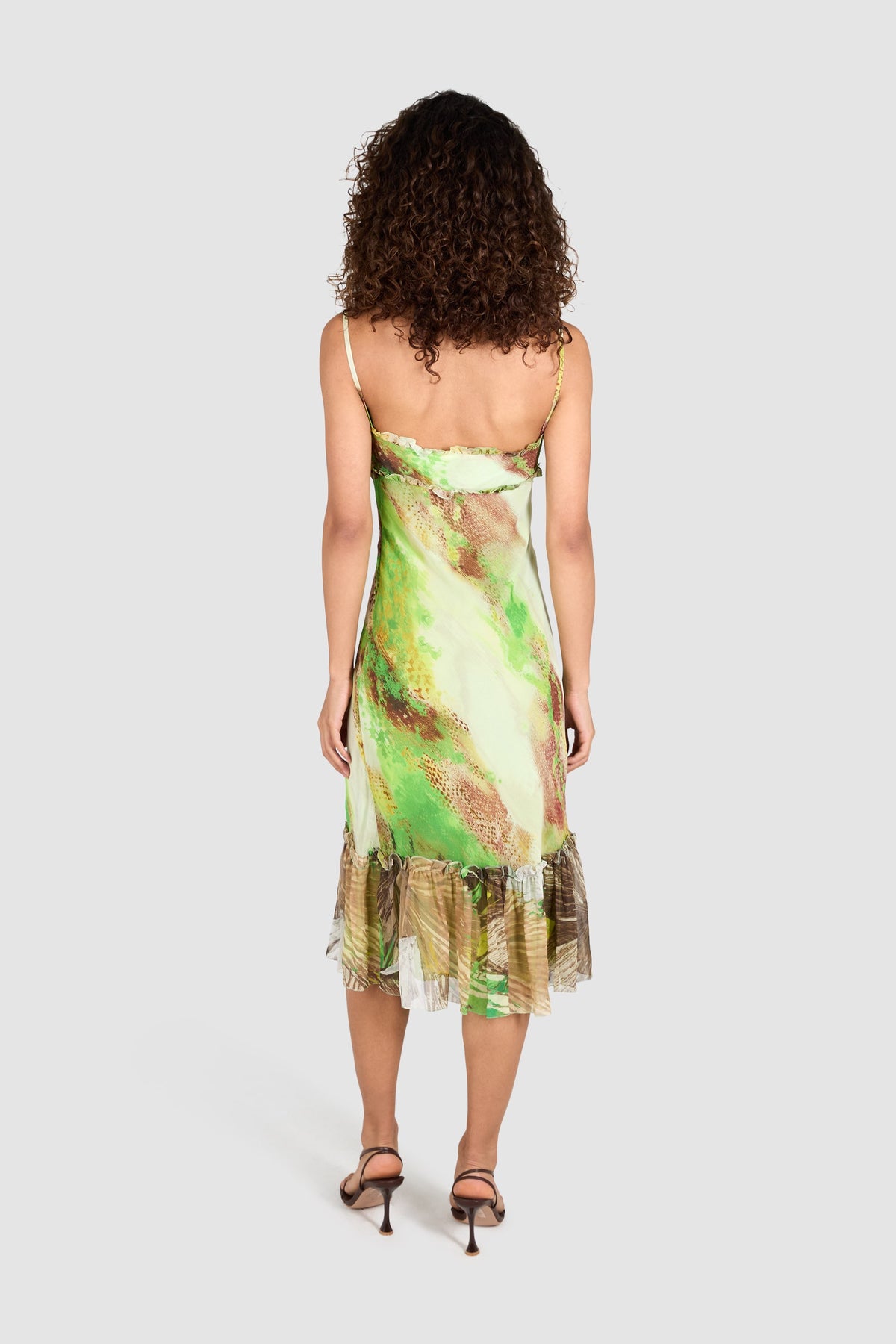 Vintage 1990's Iceberg Green Marble Chiffon Dress