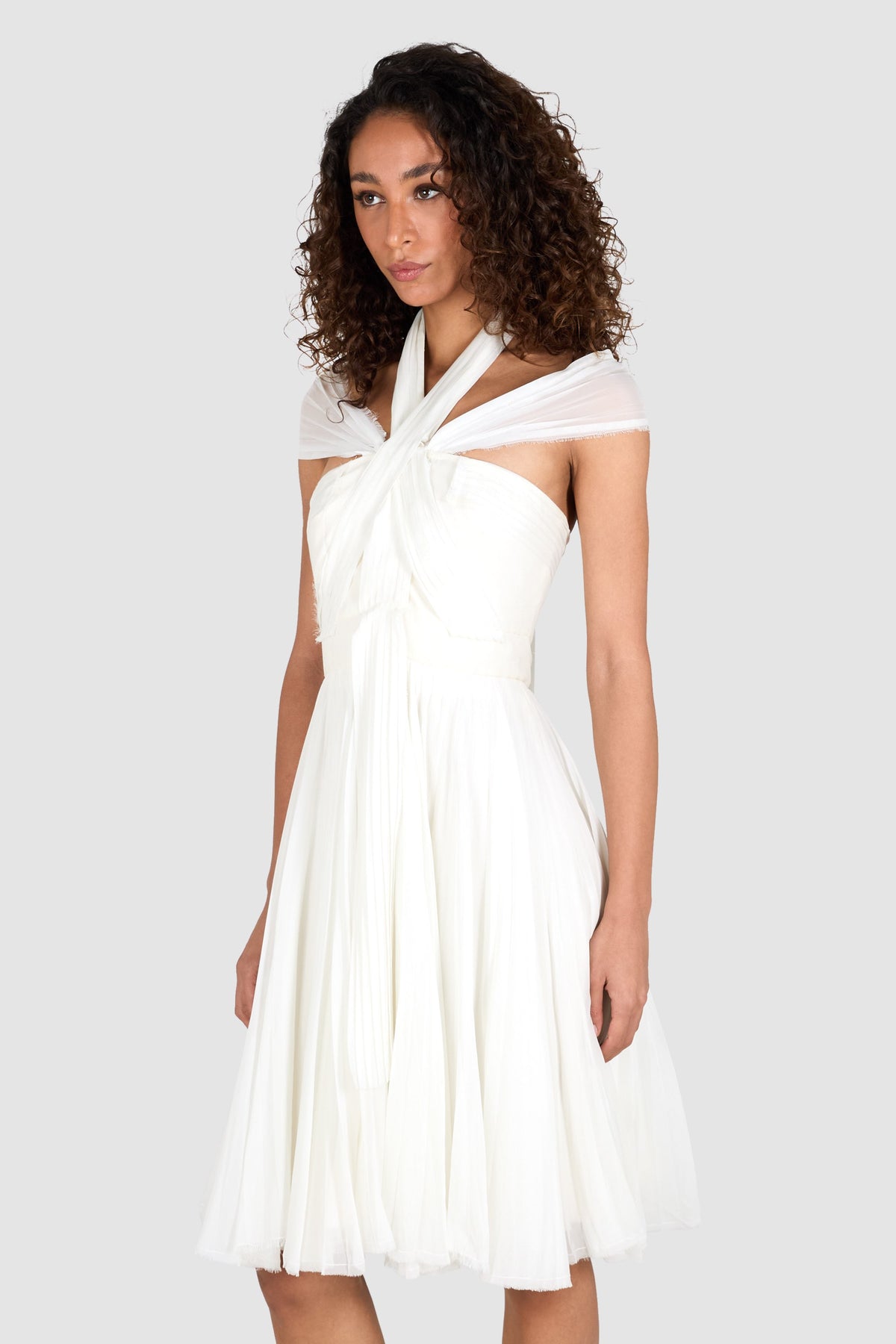 Givenchy White Pleated Dress