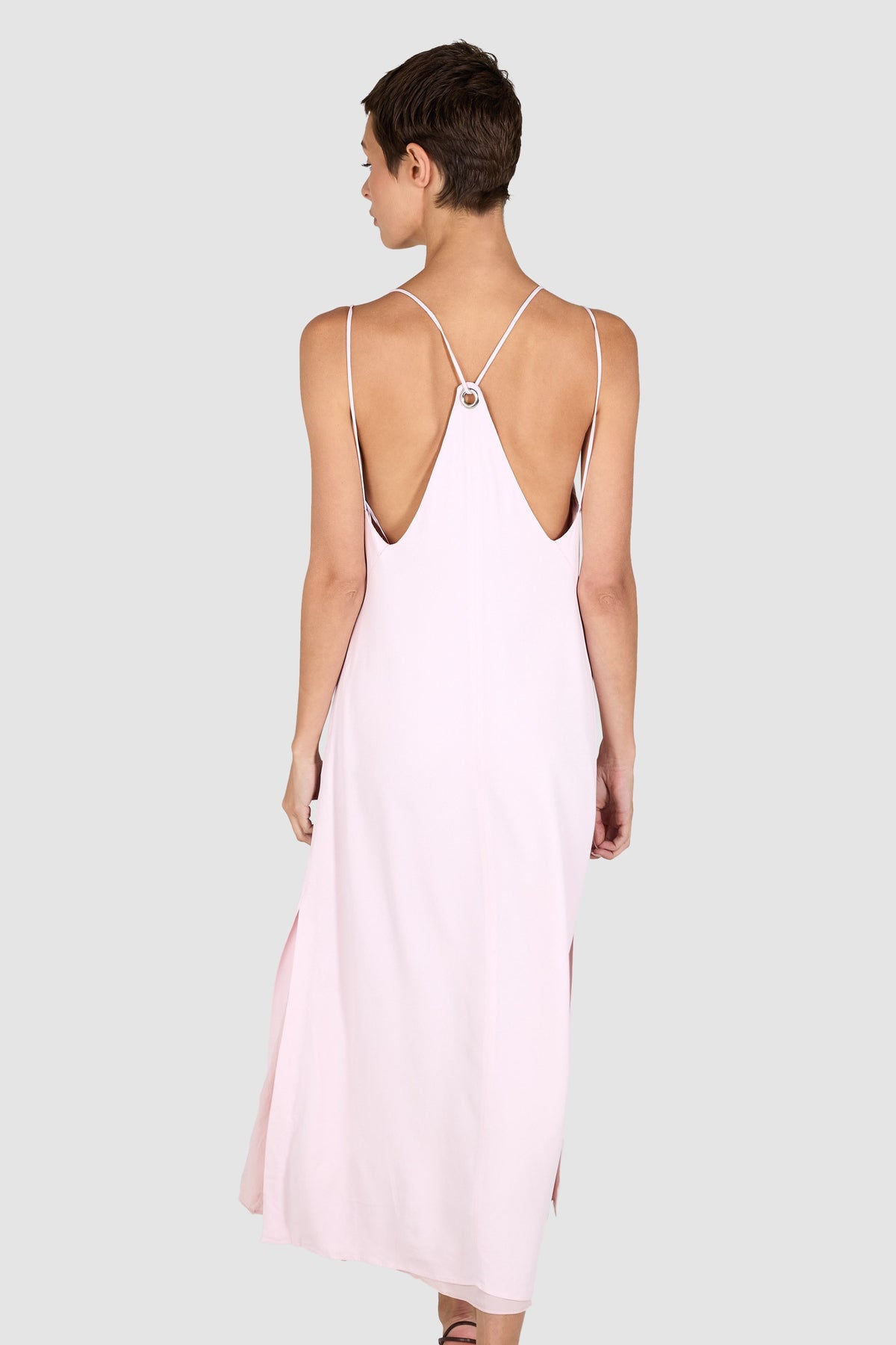 Mugler S/S 2017 Pink Slip Dress