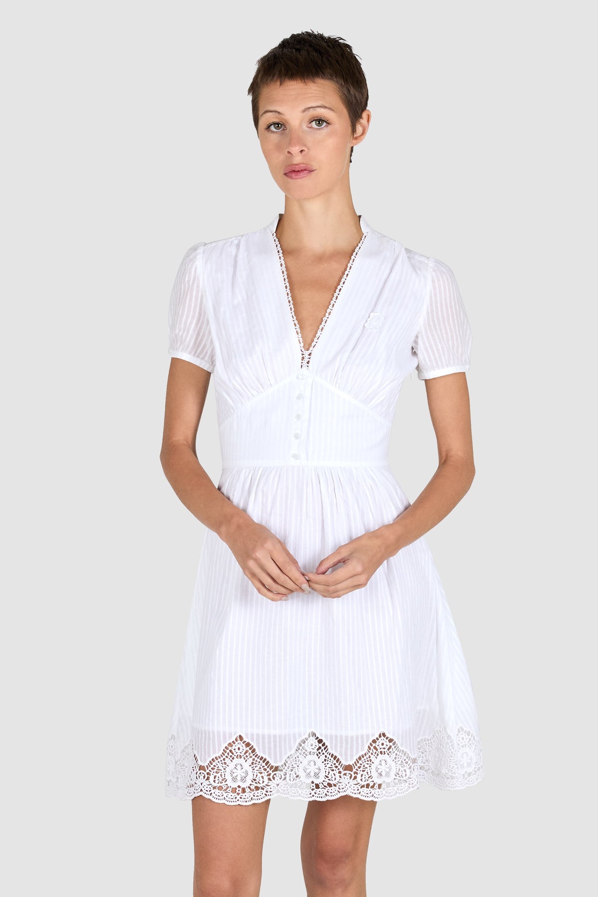 Vintage 1990's Armani Jeans Babydoll White Dress