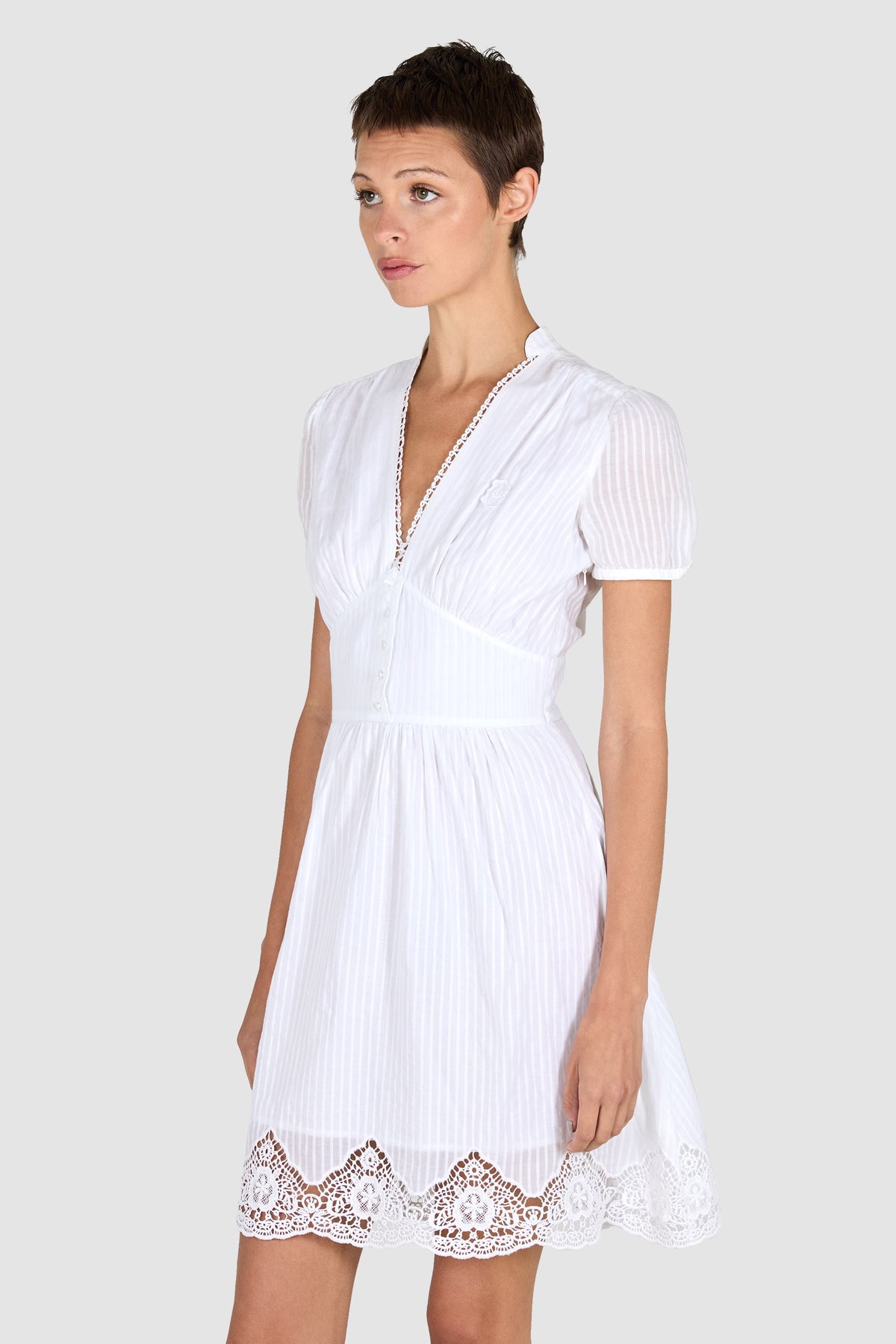 Vintage 1990's Armani Jeans Babydoll White Dress