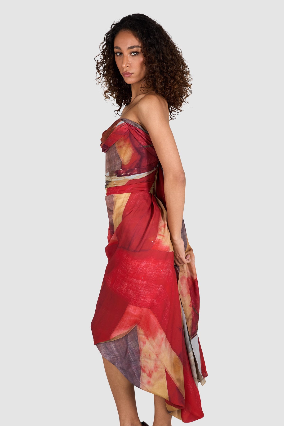 Vivienne Westwood 2012 Queen's Diamond Jubilee Corseted Draped Silk Dress