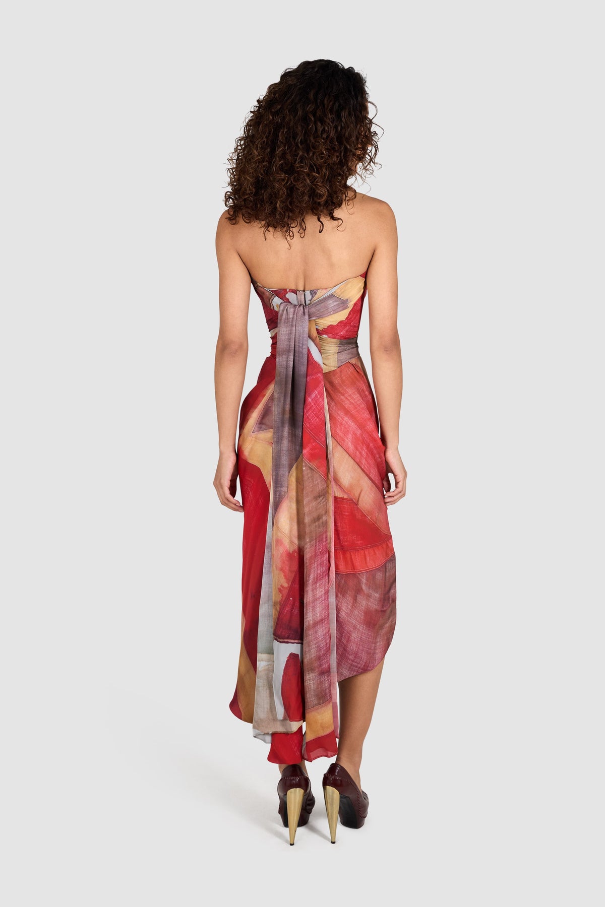 Vivienne Westwood 2012 Queen's Diamond Jubilee Corseted Draped Silk Dress