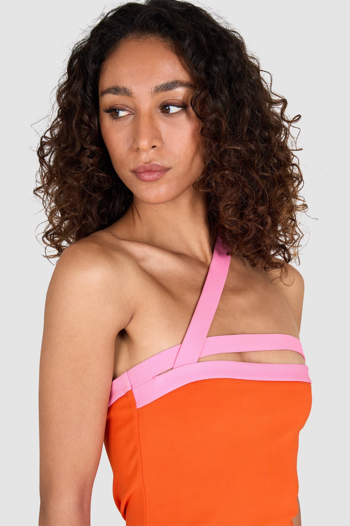 Dsquared2 2012 Pink & Orange Bodycon Strap Dress