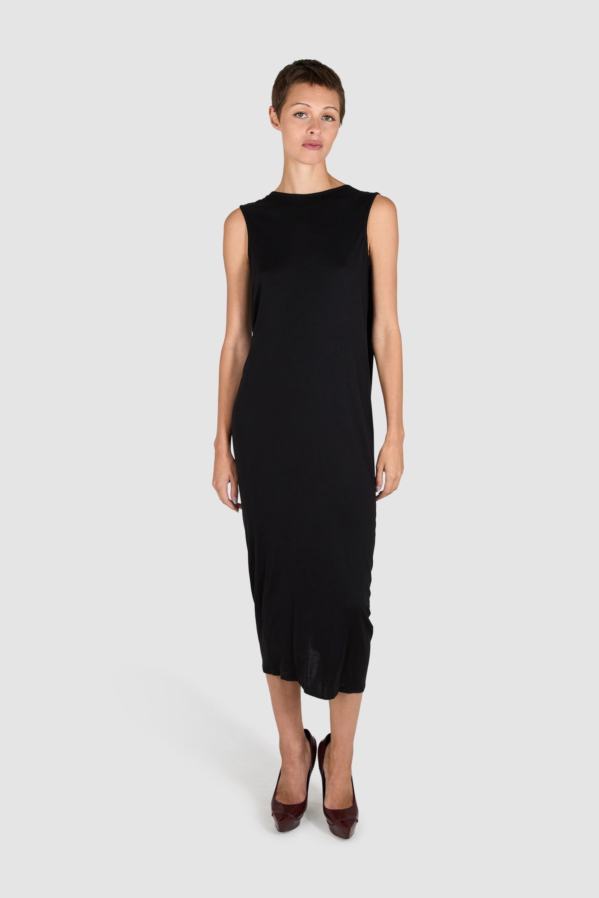 Vintage Alexander McQueen 2004 Draped Jersey Black Dress