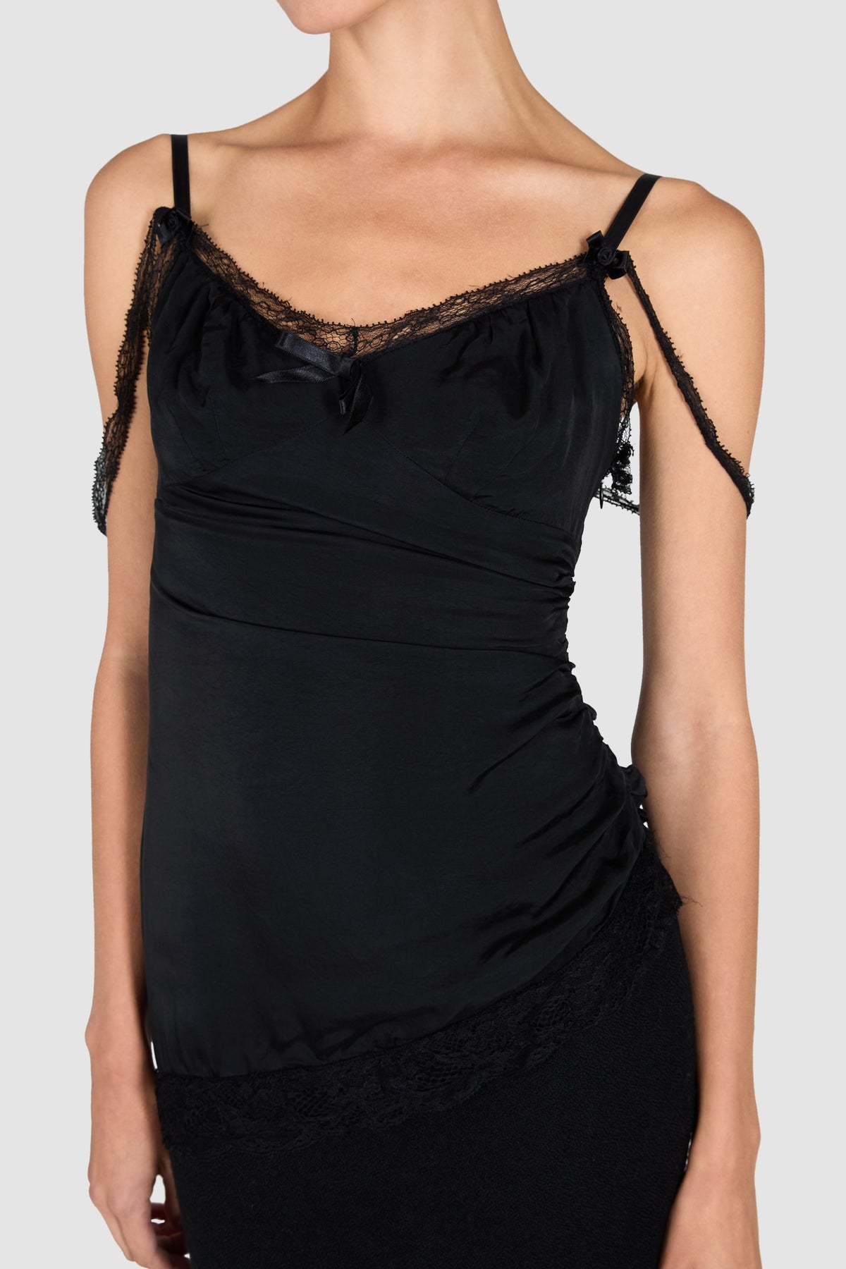 Vintage 1990's Moschino Black Lace Wool Dress