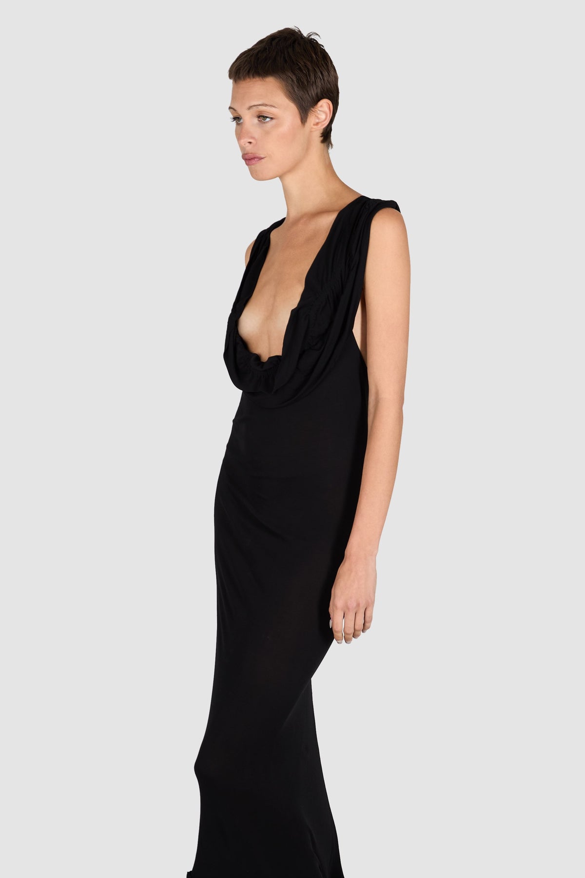 Vintage Yves Saint Laurent F/W 2002 Black Plunge Dress