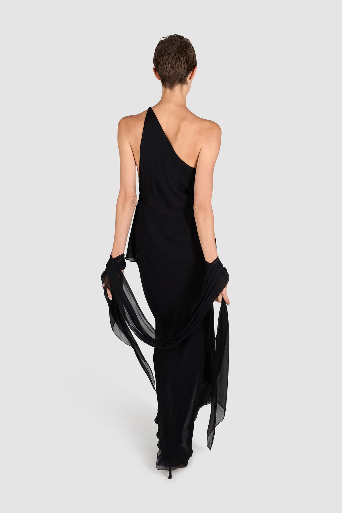 Vintage 1970's Halston black Silk Dress