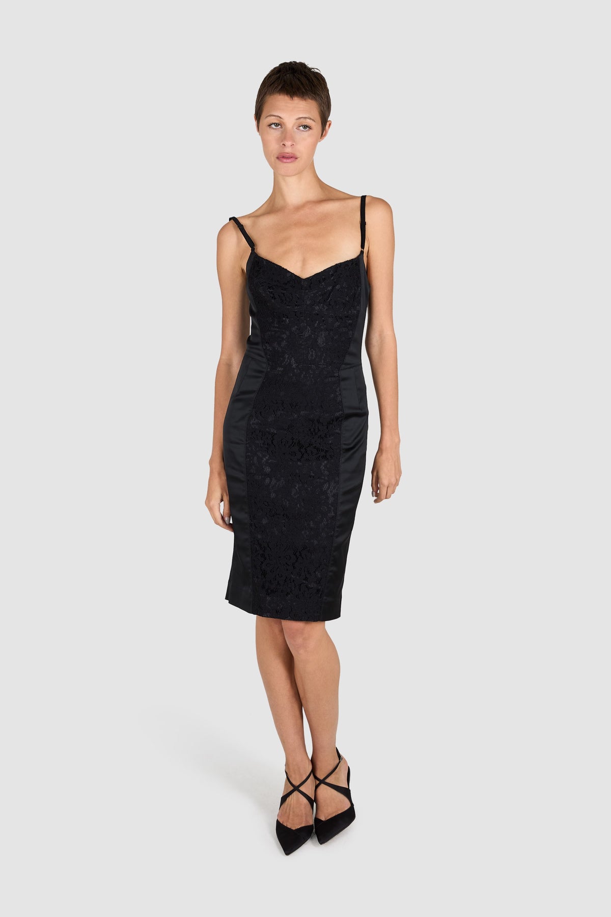Vintage 2000's Dolce&Gabbana Black Lace Panel Dress