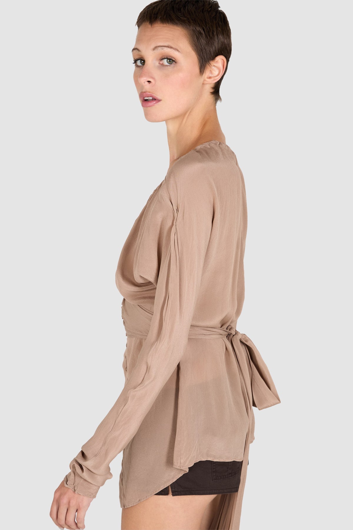 Vintage Gucci S/S 2003 Nude Tie-Up Blouse