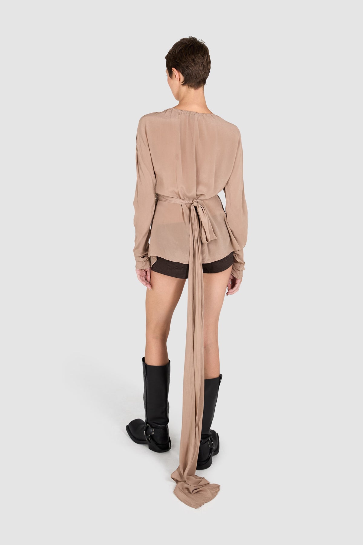 Vintage Gucci S/S 2003 Nude Tie-Up Blouse