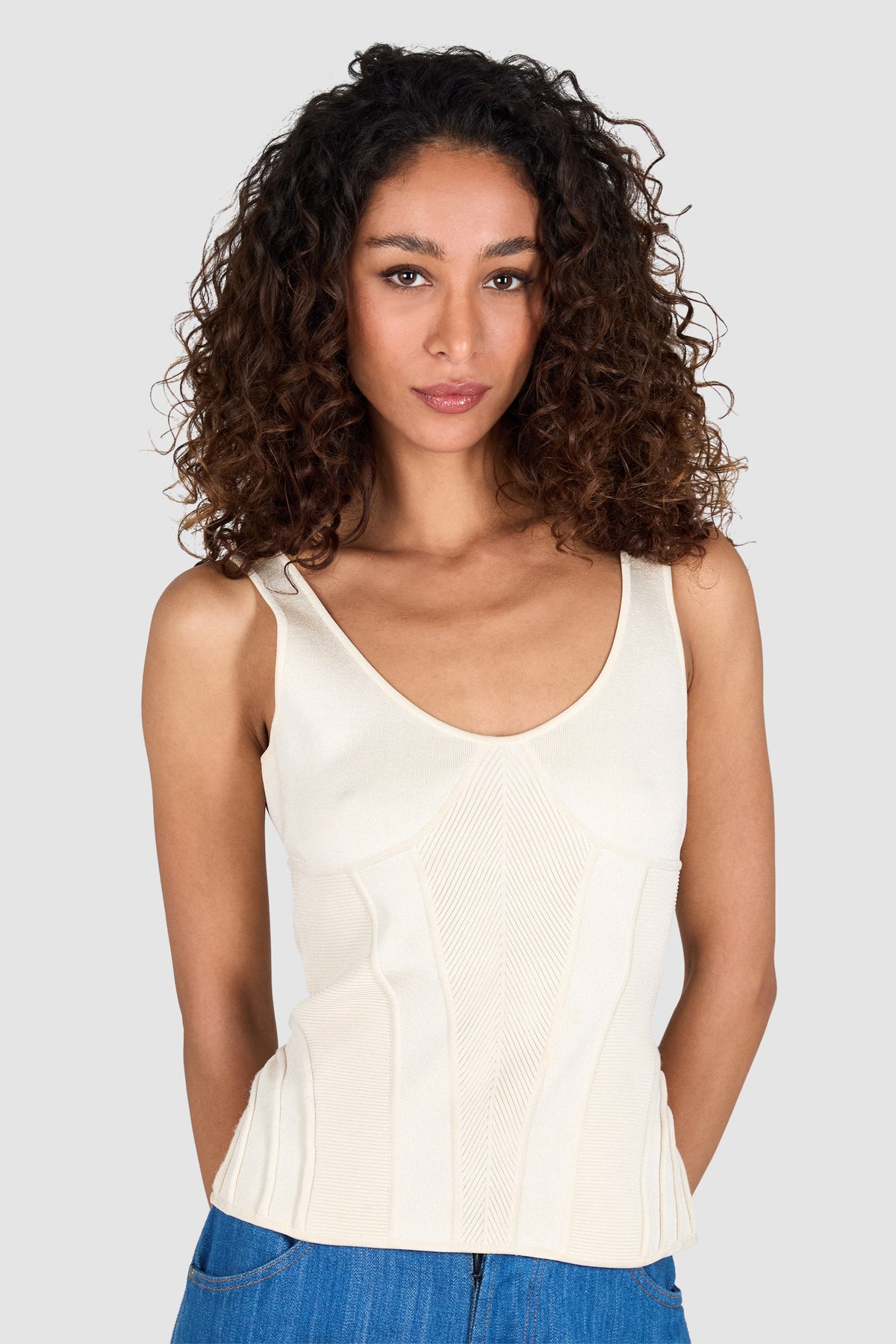 Alexander McQueen Ivory Corset Top