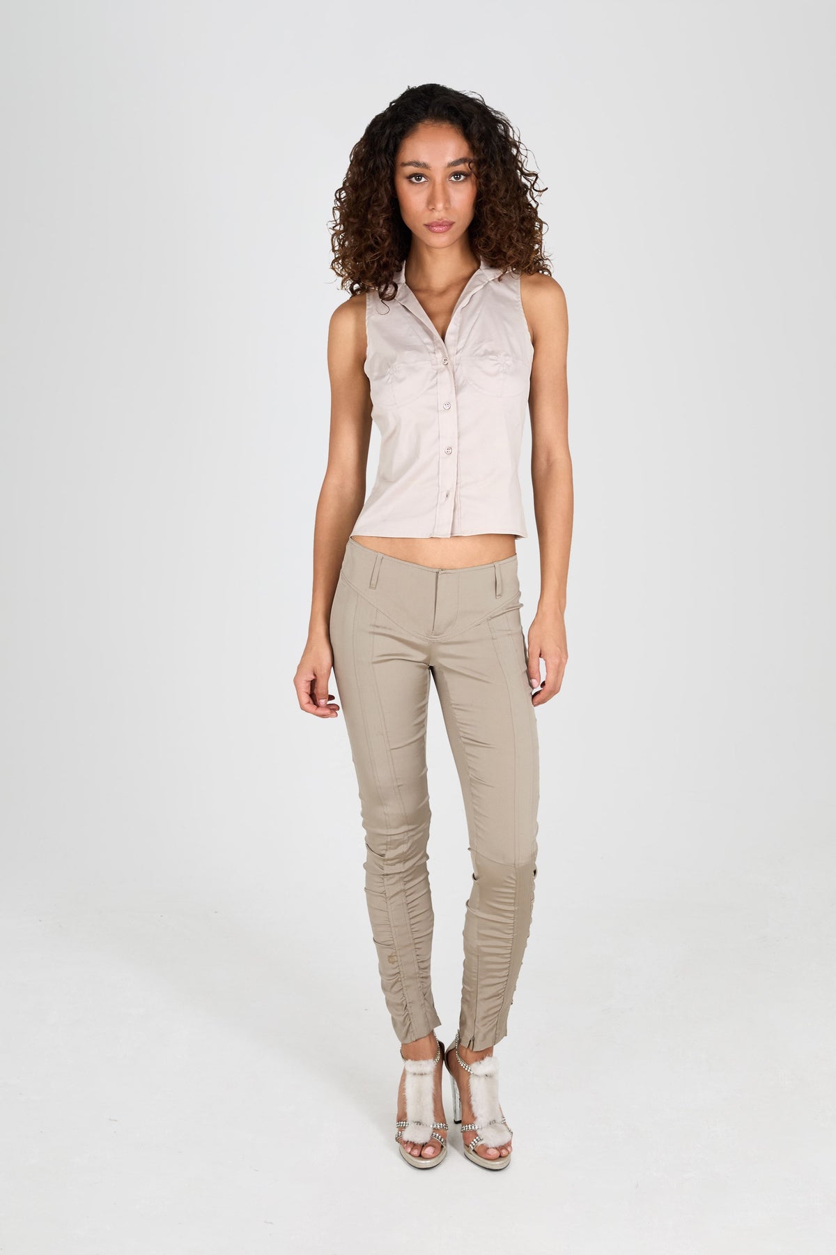 Vintage S/S 2003 Yves Saint Laurent Nude Sleeveless Top