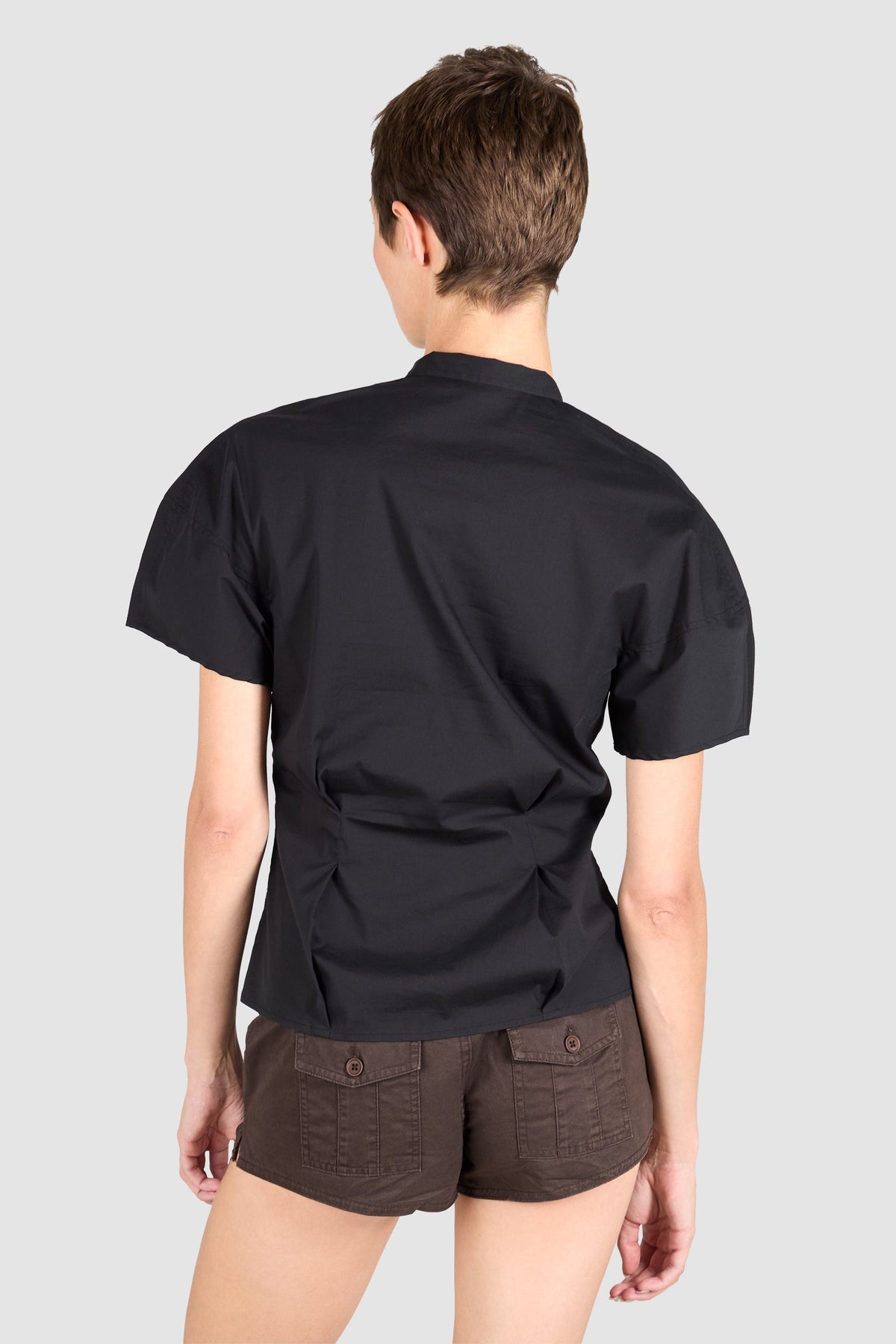 Yves Saint Laurent S/S 2006 Black Tie Up Neck Blouse