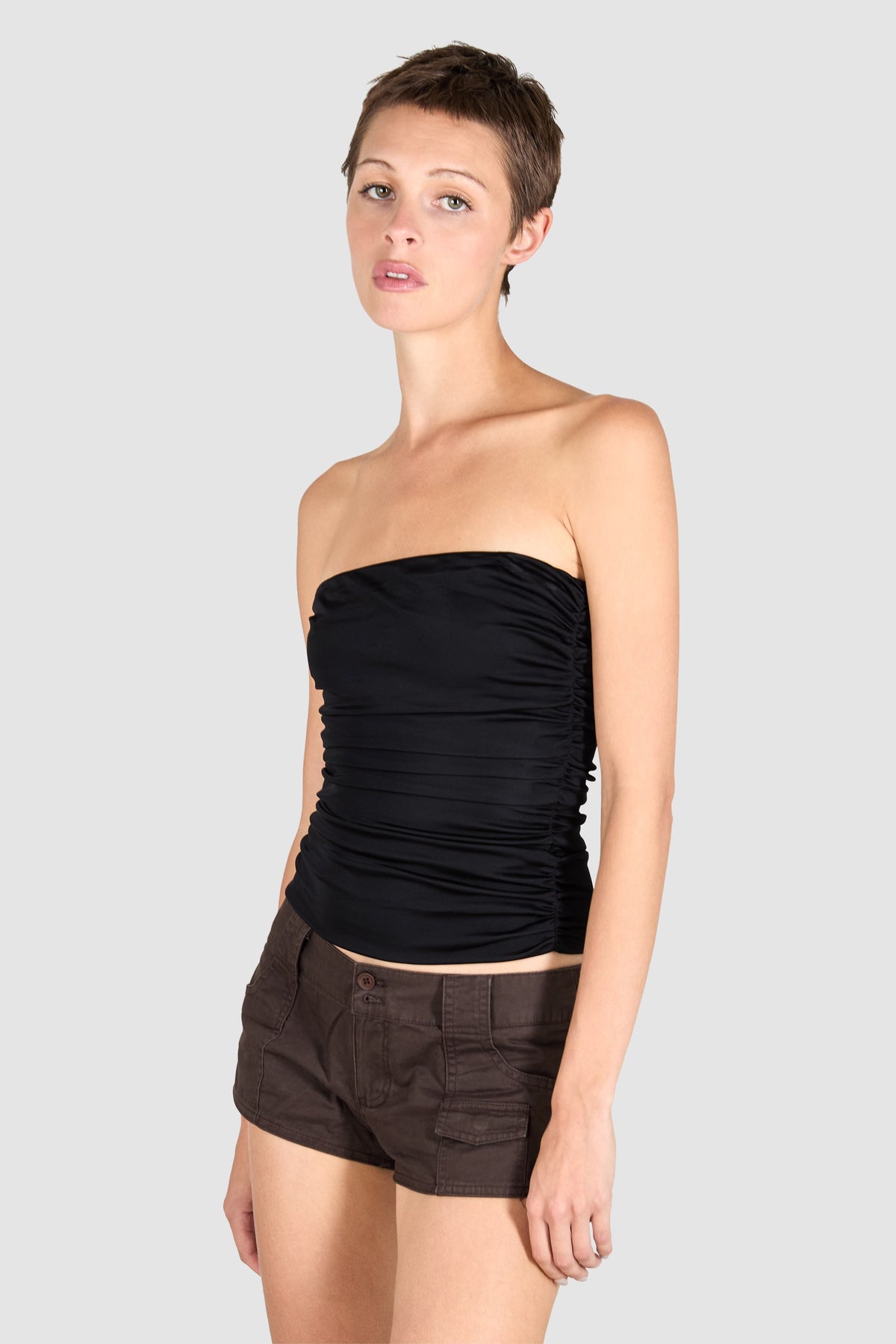 Vintage 1990's Iceberg Black Ruched Tube Top