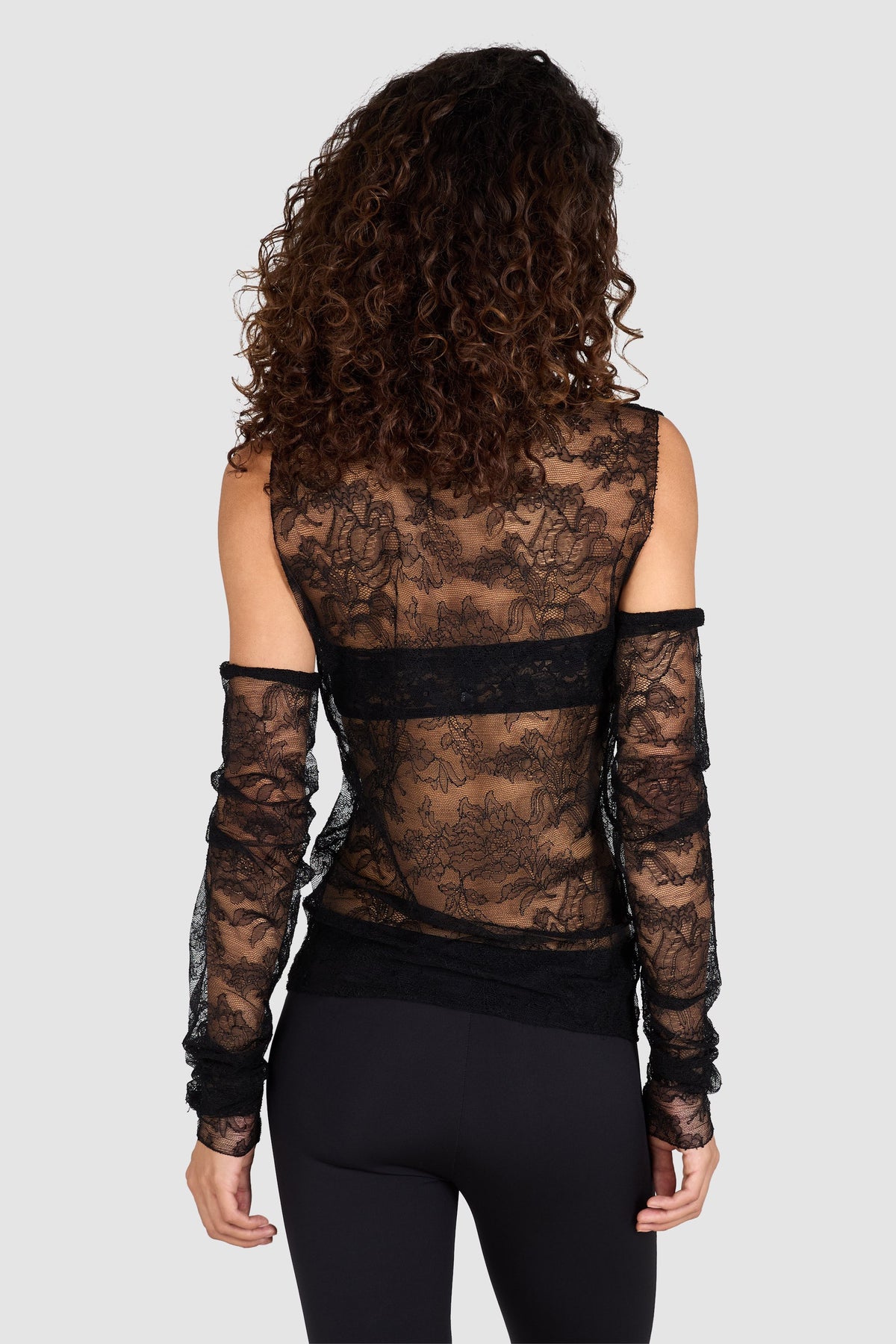 Vintage 1990’s Jean Paul Gaultier Black Sheer Floral Lace Top