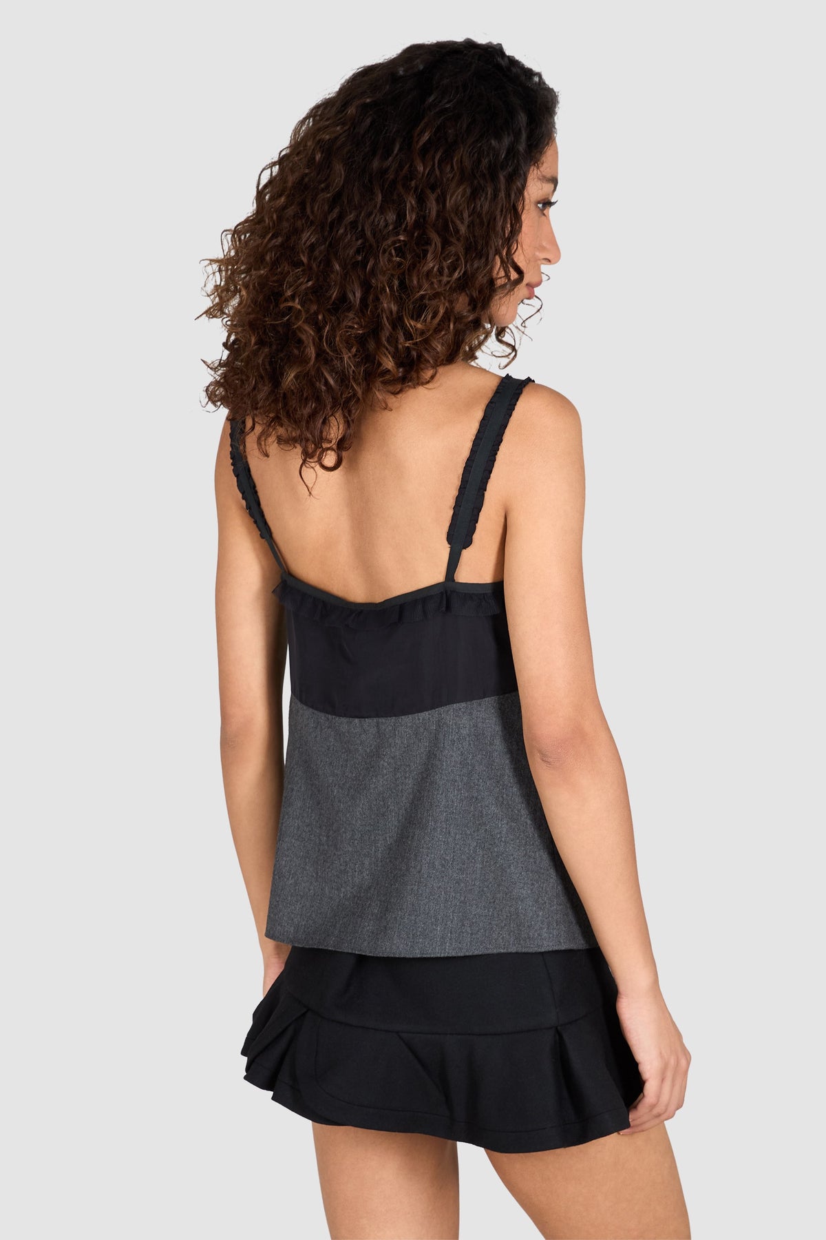 Miu Miu Ribbon Cami Wool Grey Top