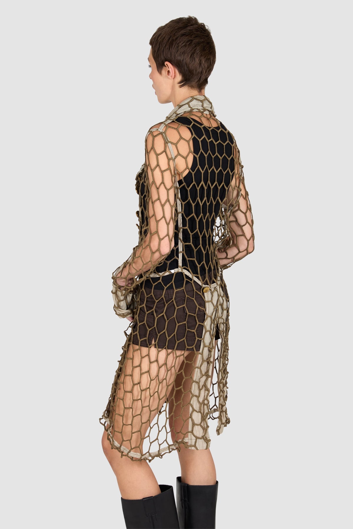 Comme des Garçons S/S 2015 “Anti War” Mesh Trench Coat