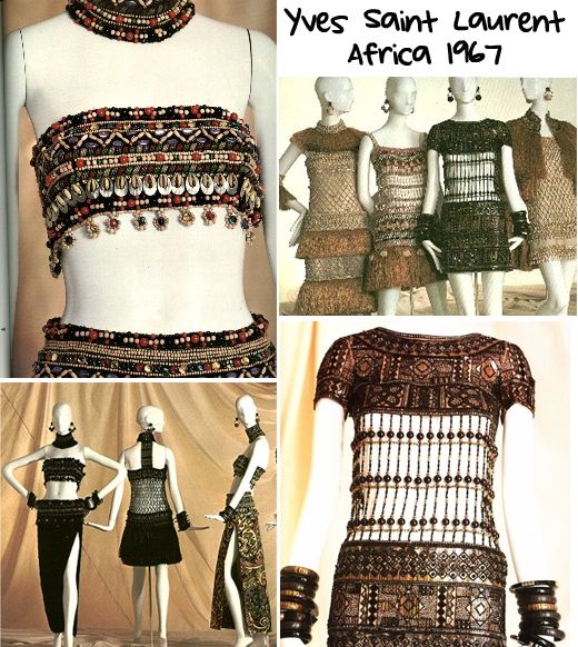 Vintage Yves Saint Laurent S/S 1967 Bambara Collection Black Beaded Knit Dress