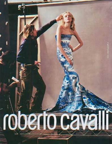 Roberto Cavalli F/W 2005-06 Ming Print Corset Gown