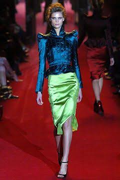 Vintage Yves Saint Laurent F/W 2004 Teal Silk Set