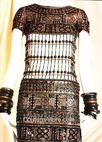 Vintage Yves Saint Laurent S/S 1967 Bambara Collection Black Beaded Knit Dress