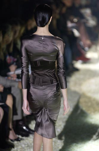 Vintage Gucci Black F/W 2003 Ruched Back Buckles Details