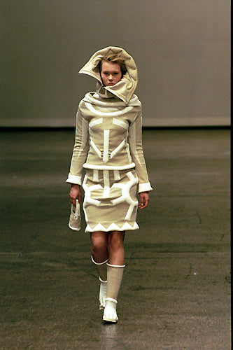 Vintage F/W Issey Miyake 1999 Knit Beige Padded Co-Ord Set