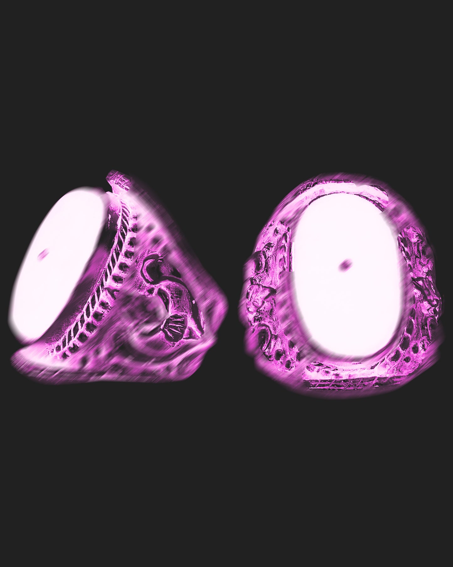 Vintage YSL F/W 2002 Baroque Sterling Silver Velvet Cuffs