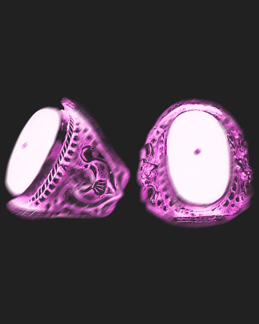 Vintage YSL F/W 2002 Baroque Sterling Silver Velvet Cuffs