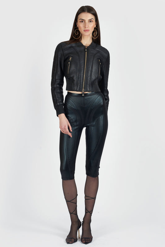 Vintage Leather Bomber Jacket
