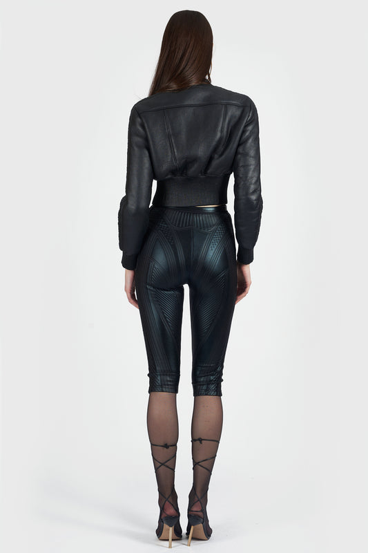 Vintage Leather Bomber Jacket