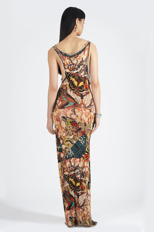 Vintage S/S 2003 Maxi Butterfly Dress