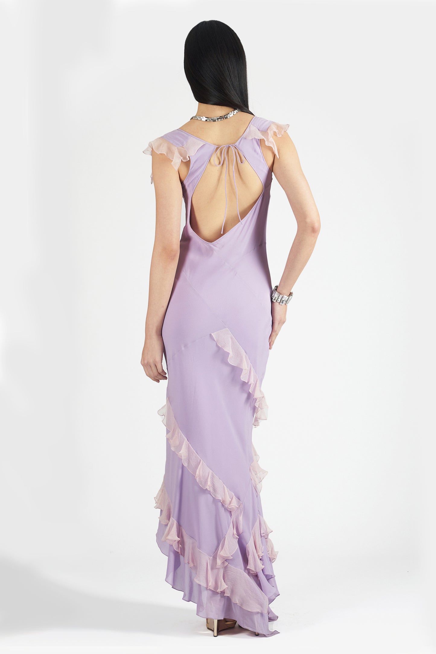 Vintage 2000’s Lilac Ruffled Silk Dress