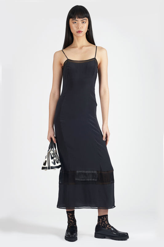 Vintage S/S 1997 Black Silk Dress