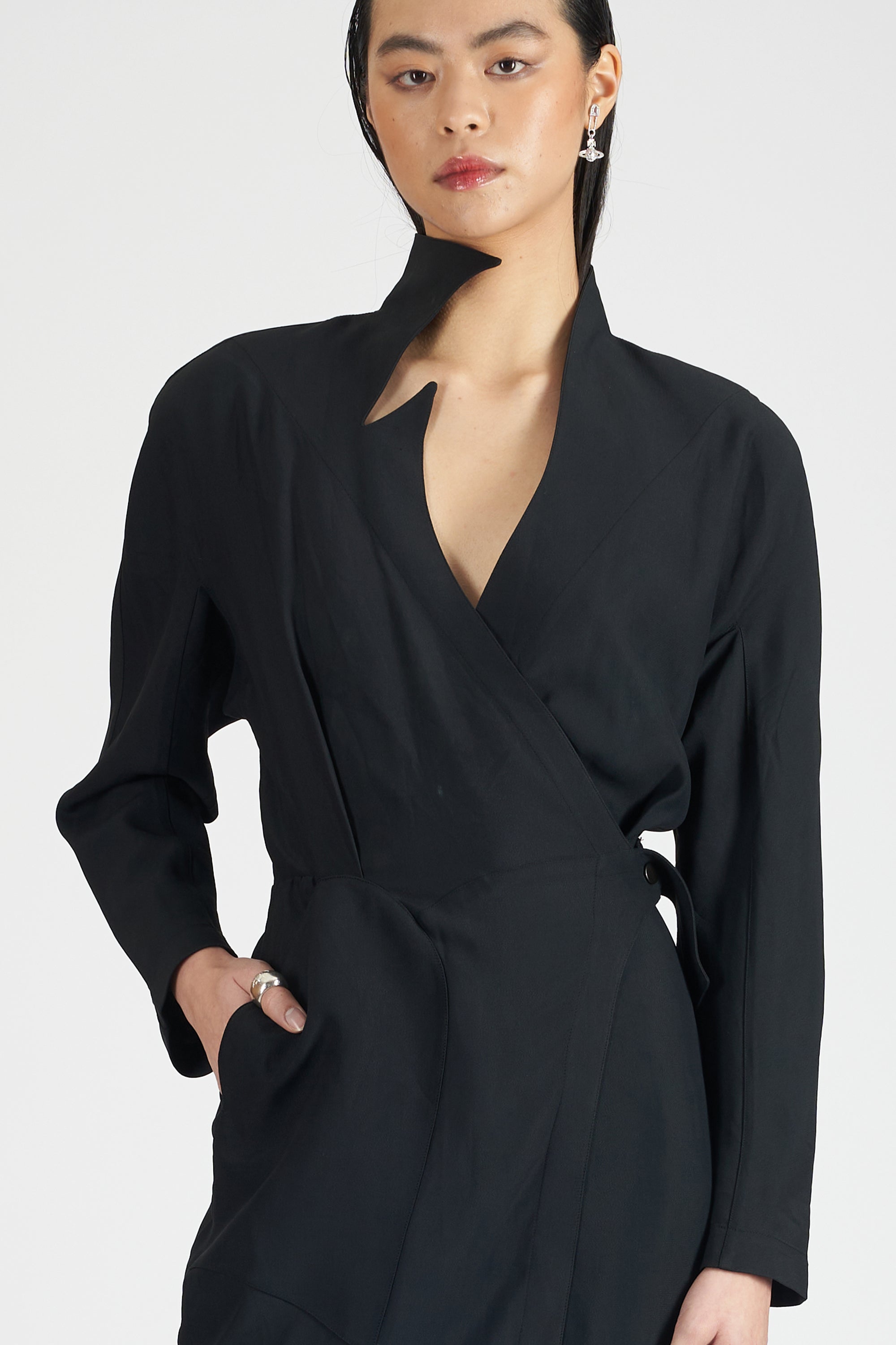 Structured wrap dress clearance