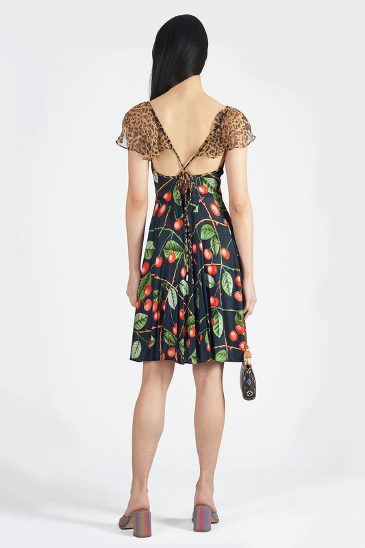 Vintage F/W 2003 Cherry and Leopard Print Dress
